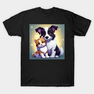 Dog and cat hugging T-Shirt